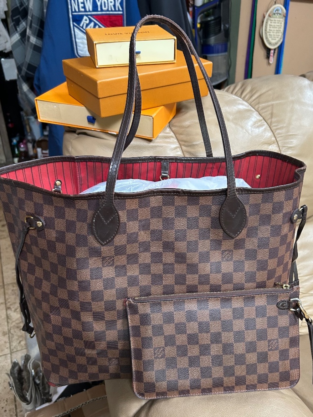 ❤️🤎Authentic FULL SET LOUIS Vuitton Neverfull GM